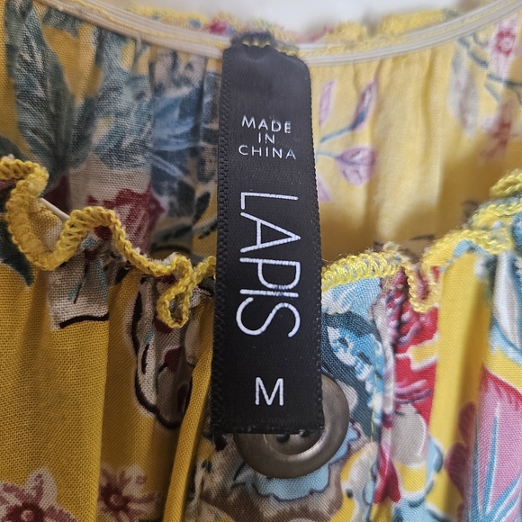 Lapis Yellow Floral Midi Dress - Picture 2 of 4